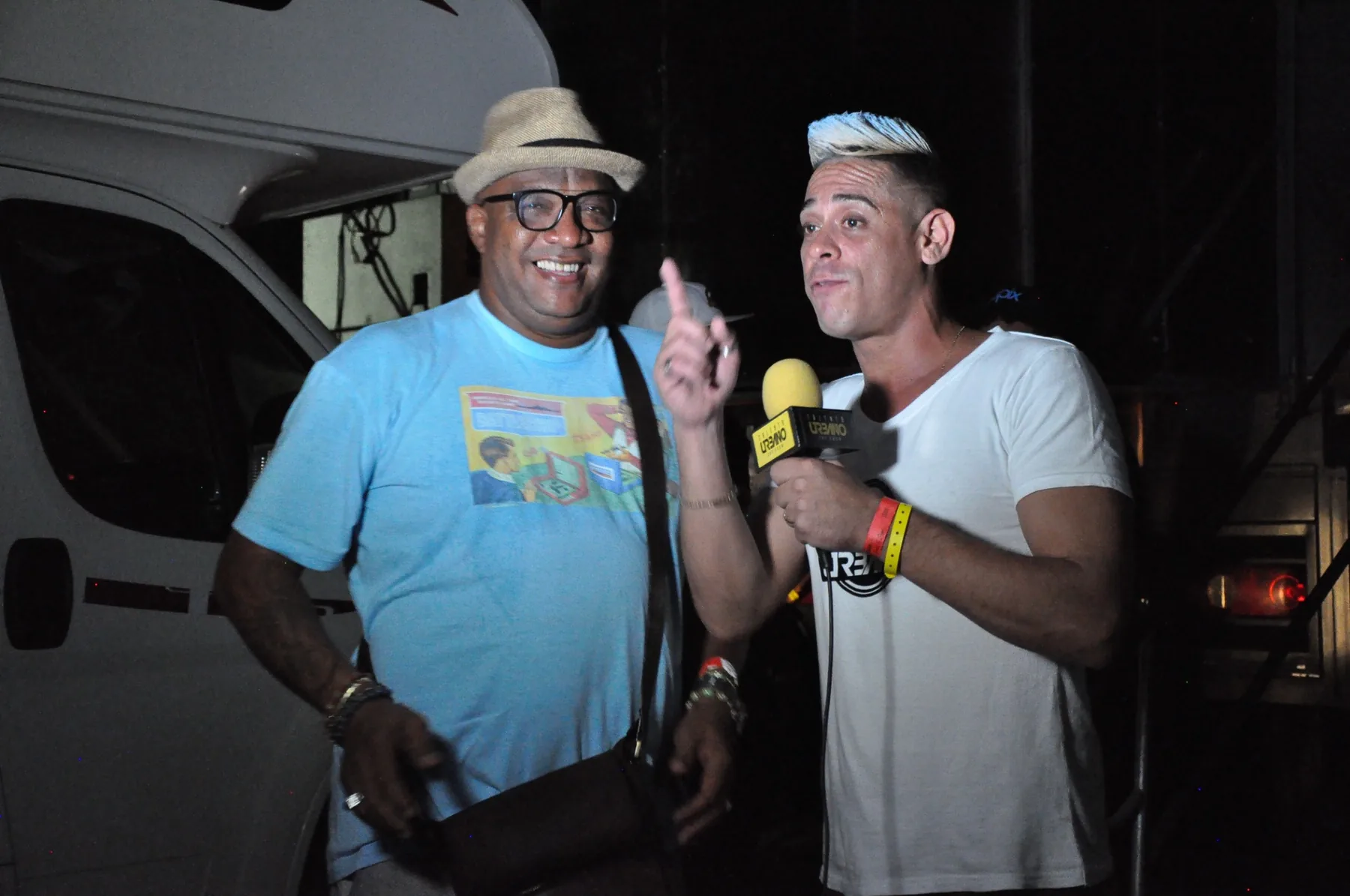 Sandy durante una entrevista de Talento Urbano